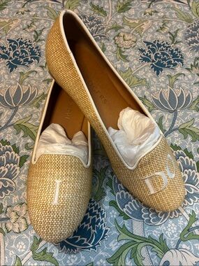 Jack Rogers “I Do” Wedding Bridal Tan Woven Flats Size 7.5*